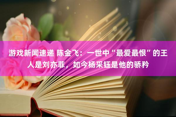 游戏新闻速递 陈金飞：一世中“最爱最恨”的王人是刘亦菲，如今杨采钰是他的骄矜