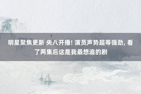 明星聚焦更新 央八开播! 演员声势超等强劲, 看了两集后这是我最想追的剧