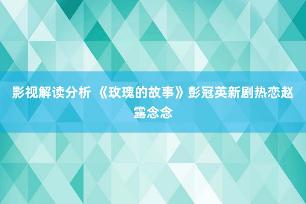 影视解读分析 《玫瑰的故事》彭冠英新剧热恋赵露念念