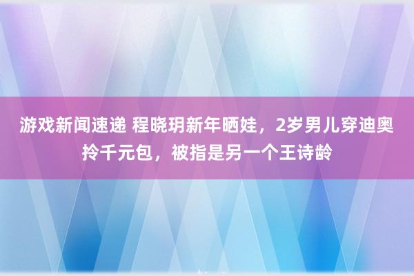 游戏新闻速递 程晓玥新年晒娃，2岁男儿穿迪奥拎千元包，被指是另一个王诗龄