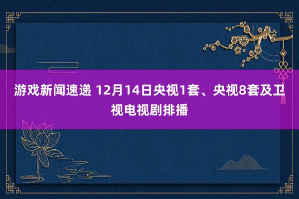 游戏新闻速递 12月14日央视1套、央视8套及卫视电视剧排播