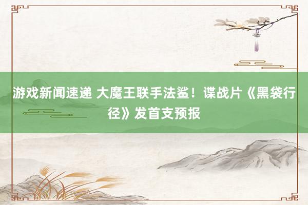 游戏新闻速递 大魔王联手法鲨！谍战片《黑袋行径》发首支预报