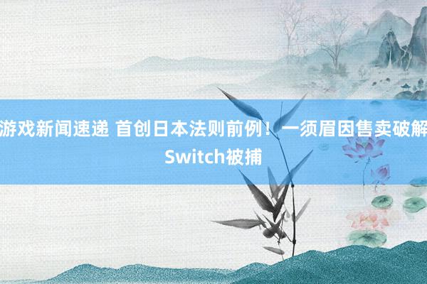 游戏新闻速递 首创日本法则前例！一须眉因售卖破解Switch被捕