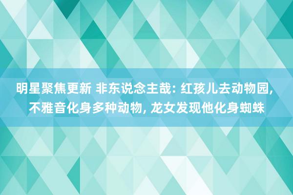 明星聚焦更新 非东说念主哉: 红孩儿去动物园, 不雅音化身多种动物, 龙女发现他化身蜘蛛